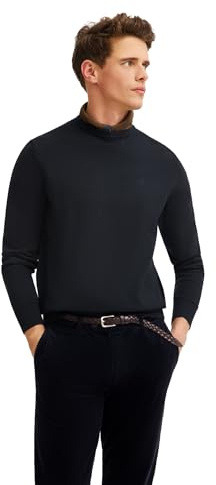 bugatti Herren Pullover Rundhals 7400-85520D | Regular Fit Kaschmir-Mix stilvoll Feinstrick für Alltag, Büro und Freizeit