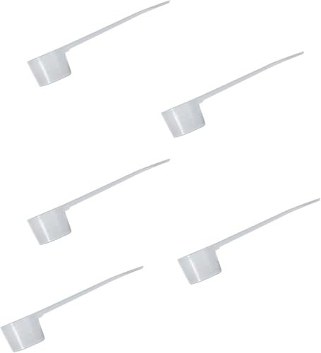Lot de 5 cuillères à protéines en plastique de 5 g, avec écailles, cuillères à poudre réutilisables, cuillères à café, pour liquides, poudres, ustensiles de cuisine (transparent)
