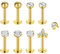 WillTen 8Pcs Tragus Piercing Helix Piercings Labret Piercing Lippenpiercing, 16G 6mm Tragus Piercing Helix Piercings Gold Medusa Piercing Ohrpiercing Chirurgenstahl Piercing Ohr Helix Conch