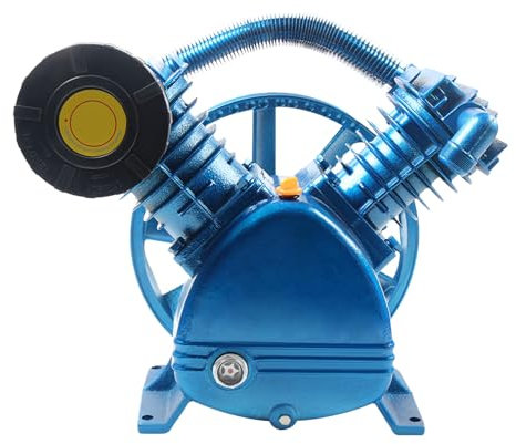 Mudshape 5.5hp 21cfm 175psi tête de pompe de compresseur d'air, 800rpm couvercle de pompe de compresseur d'air à deux cylindres V - tête de pompe de compresseur d'air à deux étages de remplacement