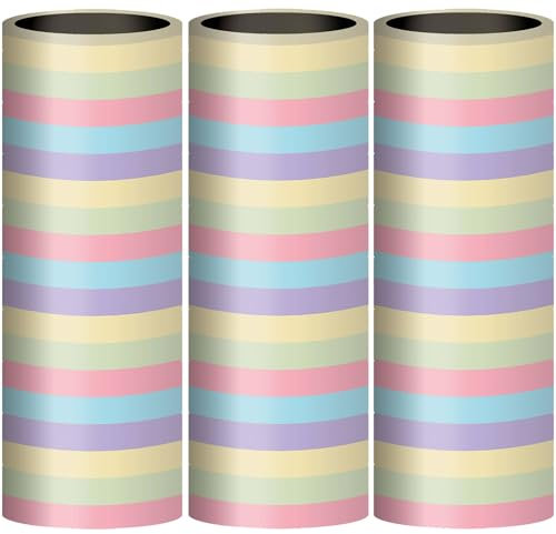 Folat 27775 Décoration d'anniversaire colorée-Serpentine-Stripetastic-4 m-3 pièces-Articles de fête pour enfants et adultes, Multicolore