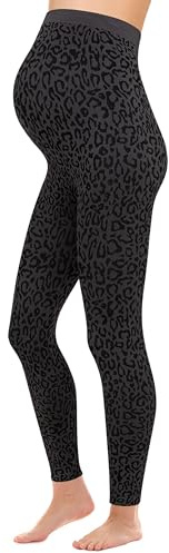 Herzmutter Umstandsleggings Leo Print OekoTex Blickdicht High Waist 1950 | Schwangerschaftsleggings Muster Leopard
