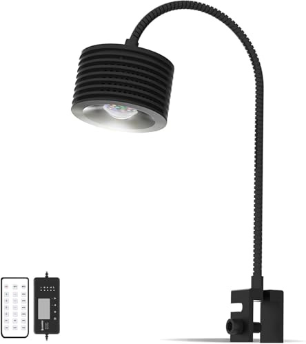 Lominie LED Aquarium Light for Seawater Freshwater Fish Tanks, Full Spectrum Clip-On Dimmable 25W with Timer, 3 Color Temps (3000K-6500K), Quiet Cooling & 93 CRI - Asta 20 Pro Improved Version