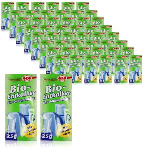 48x 25g Orofix Bio-Entkalker mit Zitronensäure, sanfte Entkalkung | Wasserkocher - Kaffeemaschinen - Anti-Kalk-Pulver - Kalklöser - langanhaltend - ohne Rückstände