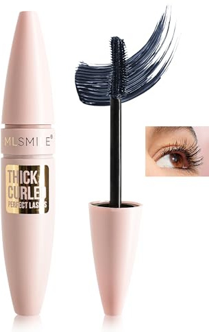 Black Grey Waterproof Mascara for Lashes, Tubing Mascara Volume and Length | Máscara with Dual-Sided Brush, Volumizing Lengthening Curling Eyelashes, Long Lasting Smudge Proof Eye Makeup for Older Women