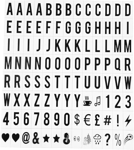 Ersatz-Buchstaben und Zahlenschilder, schwarz, für A4-Briefkasten, Schilder, Nachrichtentafel, Klassenzimmer, Tafeln, 65,4 x 35 mm (LED-Lichtbox ist nicht im Lieferumfang enthalten)