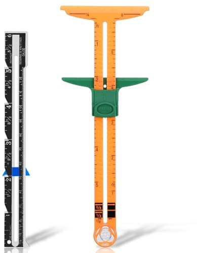 Guduling 2pcs Sewing Gauge, 5-In-1 Seam Gauge Sewing, T-Shaped Sewing Gauges Measuring Tool for Beginner Knitting Crafting Supplies