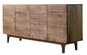 LINKIO Esstisch, Nussbaum, 160 x 40 x 82 cm, Massivholzmöbel für Wohnzimmer, Schrank, Aufbewahrung von Geschirr und Tellern, Küche, Buffet mit Stauraum