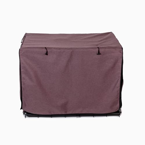 Danish Design Dog Crate Cover - Blackout Lined, Roll-Down Doors - Mauve - XL