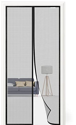 CWEEN CLU Moustiquaire Porte Fenêtre 160x220 cm, Magnétique Rideau de Porte Anti Mouche Moustiquaire Fenêtre Aimantée Protection Contre les Moustiques, Installation Rapide, Noir
