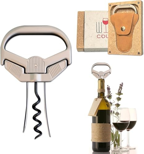 OHAANYY Ah-So Zweizinken-Korkenzieher, 3-in-1 Weinöffner Classic | Spangenkorkenzieher für alte Weine & Vintage Korken, Flaschenöffner mit Bieröffner & Geschenkbox, edles Geschenk