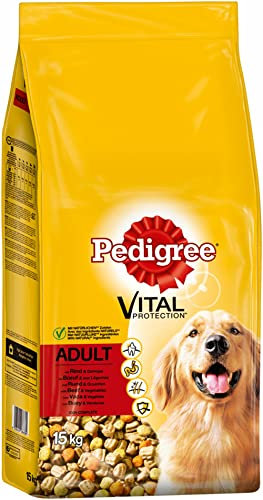 PEDIGREE Adult Hundefutter Rind und Gemüse, 1 Beutel (1 x 15 kg)