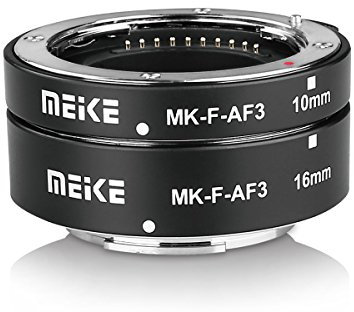 Meike MK-F-AF3 Auto Fucus Macro Extension Tube for Compatible with All Fujifilm Mirrorless Camera(10mm 16mm Only or conbination) X-T1 X-T2 X-Pro1 X-Pro2 X-M1 X-T10 X-A1 X-A2 X-E1 X-E2 X-E3 etc