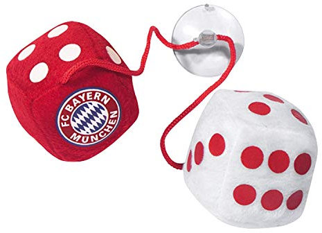 FC Bayern München Autowürfel mit Saugnapf, Plüschwürfel FCB - Plus gratis Aufkleber Wir lieben...