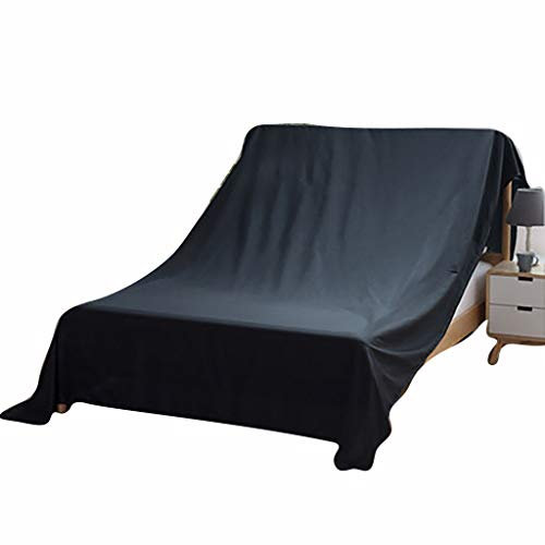 WGE Bett Staubschutz Möbel Schutzhülle Vlies Atmungsaktiv Mehltau Decken Bett Sofa Möbel Abdeckung | Schwarzer Möbelbezug | Bewegliche Decke | 100-700Cm,400Cm*480Cm