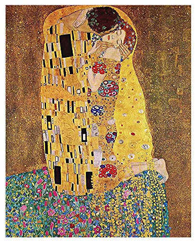 Legendarte - Kunstdruck auf Leinwand - Der Kuß Gustav Klimt - Wanddeko, Canvas cm. 40x50