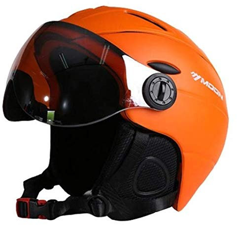 Heemtle 2-in-1 Visier Ski Snowboard Helm Abnehmbare Schneemaske Anti-Fog Anti-UV Integriertes Schutzbrillenschild Geringes Gewicht Erwachsene Männer/Frauen 5 Farben Optional (Einstellbar: 61-64 cm)