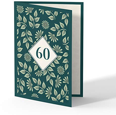 (10 x) Einladungskarten zum 60. Geburtstag Einladungen Karten Klappkarte Edel runder