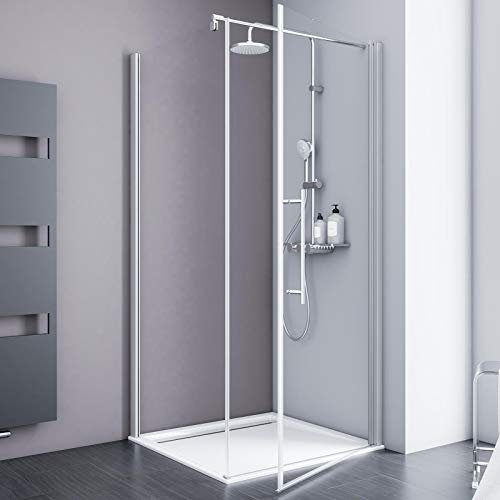 Schulte Duschkabine Alexa Style 2.0, 80 x 192 cm Drehtür inkl, Seitenwand, ESG klar hell, alunatur D321504 01 50