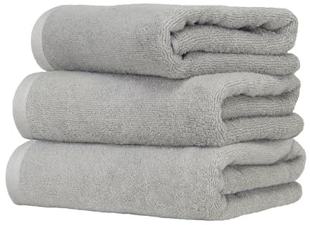 Ruggeri - Set 3 Asciugamani Viso 50x100 100% Cotone - Extra Morbido - Collezione Let's Color! (Grigio)