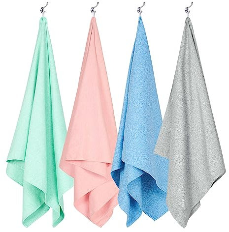 Dock & Bay Strandhandtuch - Schnell trocknende Mikrofaser, ohne Sand - Kompakt, Leicht - 100% recycelt - Inklusive Beutel - Essential - Set of 4, Large (160x90cm, 63x35)
