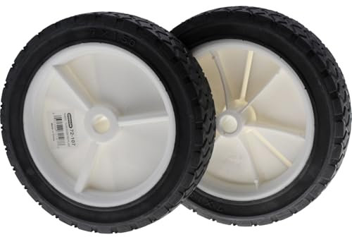 Lot de 2 roues pour tondeuse à gazon diamètre 175mm alésage 12.7mm