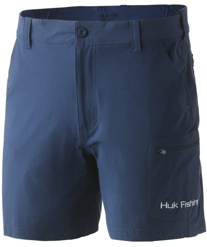 HUK Next Level Herren Schnelltrocknende Performance Angelshorts mit UPF 30+ Sonnenschutz, 17,8 cm