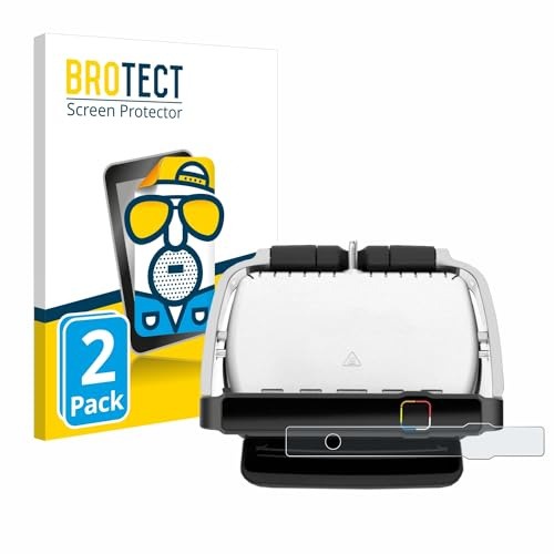 BROTECT Schutzfolie für Tefal OptiGrill Elite | 2 Stück Entspiegelnder Displayschutz Made in Germany Matte Displayschutz-Folie Anti-Reflex Anti-Fingerprint Einfache Montage