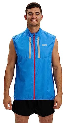 Time To Run Gilet Veste de Course a Pied sans Manche pour Homme avec Poches - Légère Coupe-Vent Respirant - Idéal pour l'exercice et Le Jogging - de S Bleu Aérien