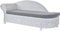 Krines Home Rattan Recamiere Elegance Rattanliege Chaiselongue Lounge Liege mit Polster (Weiss, Links)
