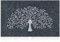AOAOPQ Tapis de Porte intérieur antidérapant avec Envers en Caoutchouc antidérapant Facile à Nettoyer pour entrée, Couloir ou Cuisine Motif Arbre Gris 40 x 60 cm