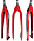Wanym Fahrrad Starr Gabel, Fahrradgabel, Full Carbon Faser MTB Bike Starrer Gabel, 26/27,5/29 Zoll MTB Fahrrad Gabeln Super Light Verjüngte Rohr Fahrradgabel Scheibenbremse,Rot,26inch