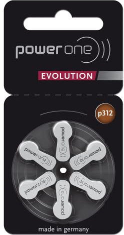 Power One Evolution Piles pour appareils auditifs Taille 312-60 cellules