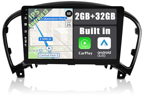 YUNTX [Android 14 2GB+32GB] Radio Coche per Nissan Juke J15(2010-2019)/YF15 Infiniti ESQ(2011-2017): Supporto DAB/Bluetooth/GPS/WiFi/2 Din/9 Touch Screen/2G+32G/Comandi al volante/4G/RCA/CarPlay