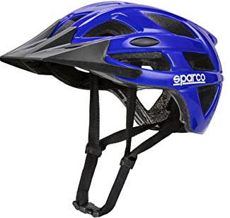 Casco Deportivo Sparco eMobility SE300 Azul Talla L (58-61 cm) Resistente y Ligero para Bicicleta, Patinete