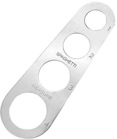 Jagowa 1 Piece 4-Holes Spaghetti Measuring Ruler Kitchen Chef Cake Ruler Measuring Tool Stainless Steel Noodle Measure Noodle Measure