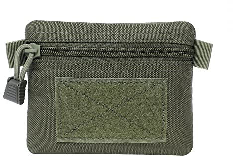 Tactical Molle Mini Pouch Tactical Compact EDC Utility Pouch wasserdichter Nylon-Schlüsselbundhalter mit Reißverschluss für Schlüsselwechsel und ID Karte Grün