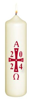 Kopschitz Kerzen Osterkerze rot, Ostersymbol, Jahreszahl 170 x Ø 50 mm