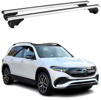 OMAC Dachträger für Mercedes EQB X243 2022-2026 Aluminium 2 Stangen Silber | TÜV/DIN 75302:2019 geprüft, Abschließbar, bis 75 kg Traglast, Querträger, Grundträger