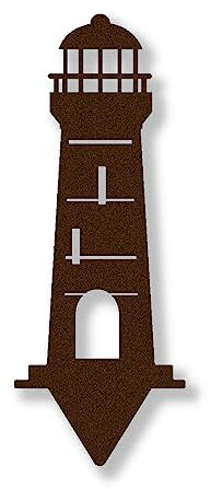 ARTTEC Design Leuchtturm mit Erdstecker/Edelrost 35 cm - hochwertige Gartendeko aus Metall - Rostdeko für Garten, Balkon & Terasse - Metall Gartenstecker - Made in Germany