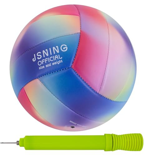 JSNING Farbverlauf, Ombré-Volleyball, weiche Haptik, Volley Lite für drinnen und draußen, Strandspiel, offizielle Größe 5, cooles, niedliches Design