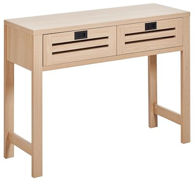 Table Console en Panneaux de Particules de Bois Clair Mélaminé à 2 Tiroirs Randa
