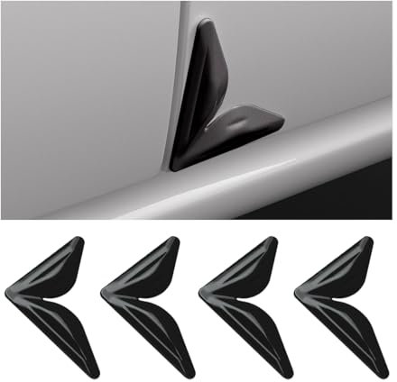 JNNJ 4 Stücke Universal Autotür Ecke Schutzhülle, Kratzfeste Autotür-Eckabdeckung, Silikon Auto Tür Ecke Cover Ecke Guard, Auto Anti-Scratch Kratzschutz(Schwarz)