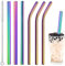 Vinaco Rainbow Stainless Steel Milkshake Straws, 6 Pack, 10.5 & 8.5 Long, 0.4 Wide, Reusable, Eco-friendly, Extra Wide