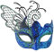 Ubauta Verschiedene Schmetterling Strass Metall venezianische Frauen Maske für Maskerade/Mardi Gras Party/Kostüm Ball/Hochzeit (Cyan blauer Schmetterling)
