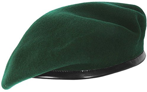 SILAK Kultige Pariser Baskenmütze - Armee-Stil Cap, Che Guevara inspirierte Mode, französische Baskenmütze aus Wolle für Damen und Herren, Grün , Einheitsgr��e