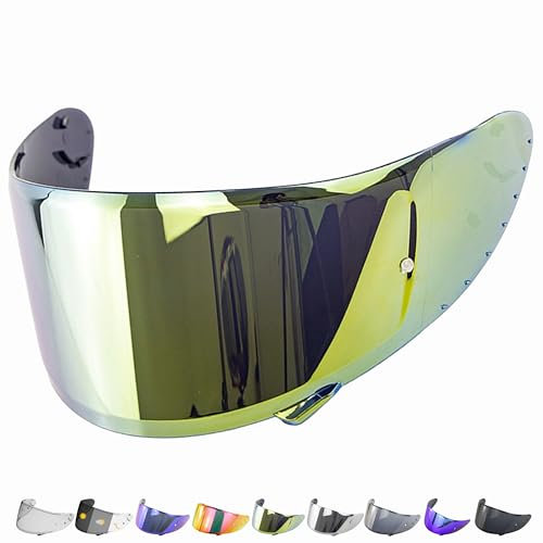 Everalo Kompatibel mit Shoei xspirit 3 Visier - Nxr - Ryd - Z7 - Rf1200 - X14 - Cwr 1 - Cwr f - Helmvisier Pinlock Ready - Nxr Visier Anti-Kratzer und Anti-Beschlag (Gold)