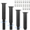 LONHCHI 4er Set Möbelfüße Verstellbar, 18-32cm Möbelfüße Höhenverstellbar, Metall Schwarz Möbelbeine, Einstellbare Höhe bis 30cm, füße für möbel für Möbel Sofa Bett Nachttisch Schrank, Schrauben*20