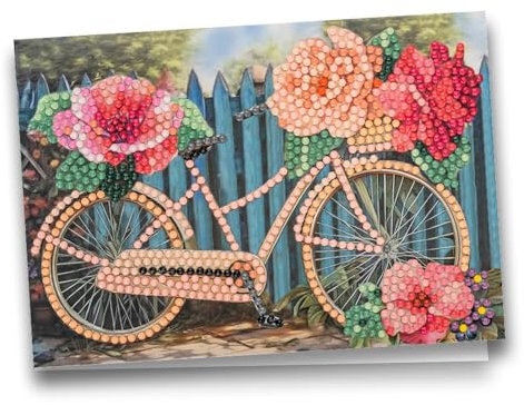 Ideen mit Herz Diamond-Painting-Grußkarte | Din B6 (11,5 x 16,5 cm) | 370 g/m² | inkl. Umschlag & Werkzeug (Fahrrad)