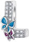 LNQOBU Buchstabe Charm 925 Sterling-Silber Alphabet Charms Anhänger Intarsien Schmetterling Bead für Europäischen Armband und Halskette